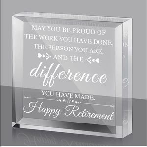 Acrylic Retirement Plaque/Tabletop Gift, Simple Style, 3.94 x 0.59 x 0.01 inches